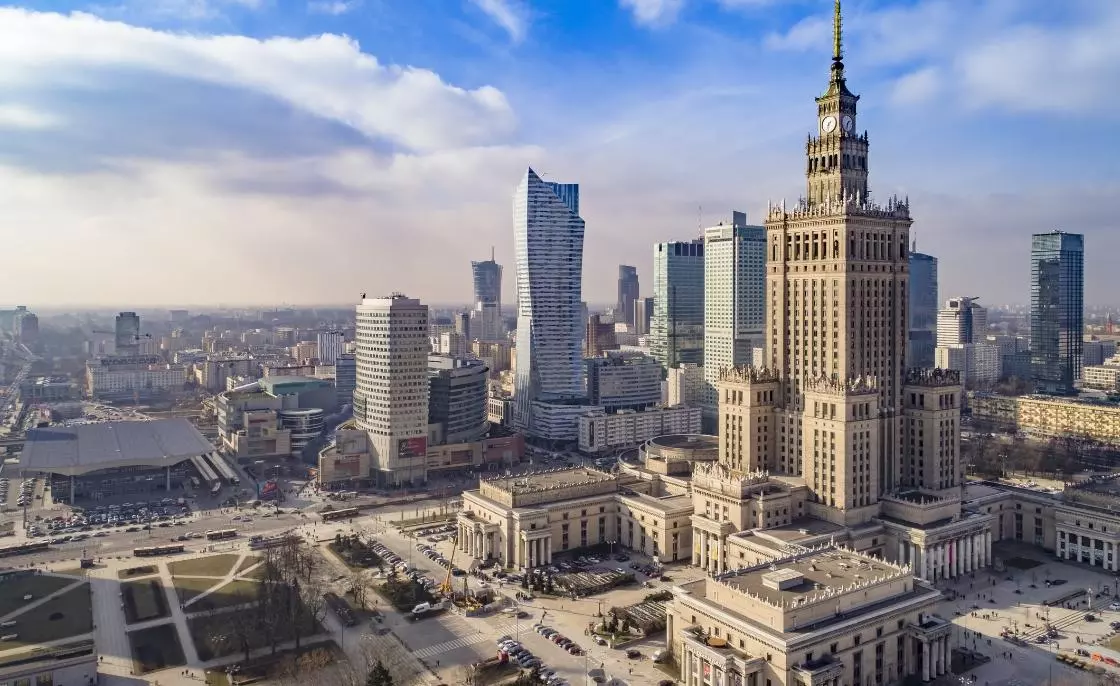 widok na  miasto Warszawa 